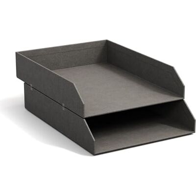 BIGSO BOX OF SWEDEN BIGSO Hakan 2er-Set Briefablage A4 – Aufbewahrungsbox stapelbar mit Griff – Schreibtischablage für Briefe, Dokumente & Unterlagen – Ordnungssystem aus Faserplatte mit Papier – grau BIGSO BOX OF SWEDEN BIGSO Hakan 2er-Set Briefablage A4 – Aufbewahrungsbox stapelbar mit Griff – Schreibtischablage für Briefe, Dokumente & Unterlagen – Ordnungssystem aus Faserplatte mit Papier – grau