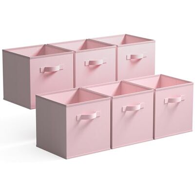 GRANNY SAYS Aufbewahrungswürfel Stoff, 6 Stück Aufbewahrungsboxen für Würfelregal, Regalkörbe 27 x 27 x 27,5 cm Rosa Regalboxen mit Griffen, Stoffkisten Aufbewahrung für Kallax Regal Faltboxen GRANNY SAYS Aufbewahrungswürfel Stoff, 6 Stück Aufbewahrungsboxen für Würfelregal, Regalkörbe 27 x 27 x 27,5 cm Rosa Regalboxen mit Griffen, Stoffkisten Aufbewahrung für Kallax Regal Faltboxen