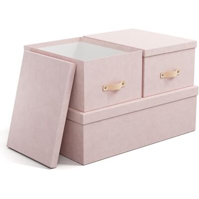 BIGSO BOX OF SWEDEN BIGSO INGE 3er-Set Aufbewahrungsboxen für das Schlaf-, Kinder-, Arbeits- oder Badezimmer – Ordnungsbox mit Deckel – Aufbewahrungskisten in Leinenoptik – rosa BIGSO BOX OF SWEDEN BIGSO INGE 3er-Set Aufbewahrungsboxen für das Schlaf-, Kinder-, Arbeits- oder Badezimmer – Ordnungsbox mit Deckel – Aufbewahrungskisten in Leinenoptik – rosa