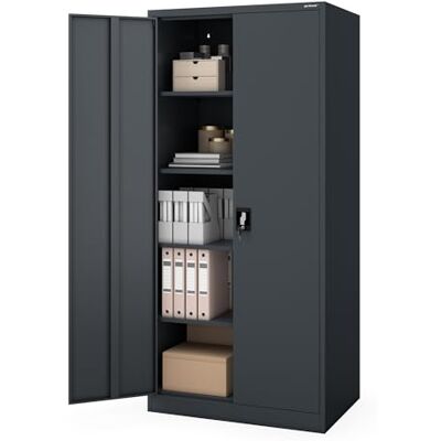 Jan Nowak Metallschrank abschließbar Dokumentenschrank Büroschrank Aktenschrank Ordnerschrank aus Stahl 195 x 60 x 90 cm mit 4 verstellbaren Regalböden Jan Nowak Metallschrank abschließbar Dokumentenschrank Büroschrank Aktenschrank Ordnerschrank aus Stahl 195 x 60 x 90 cm mit 4 verstellbaren Regalböden