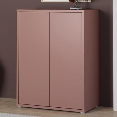 Forte Alice Springs Kommode 75 80, Moderne Kommode mit 2 Drehtüren, Wohnzimmer, Flur, Schlafzimmer, Holzwerkstoff, Terrakotta, 74,5 cm breit x 99,1 cm hoch x 41,5 cm tief Forte Alice Springs Kommode 75 80, Moderne Kommode mit 2 Drehtüren, Wohnzimmer, Flur, Schlafzimmer, Holzwerkstoff, Terrakotta, 74,5 cm breit x 99,1 cm hoch x 41,5 cm tief