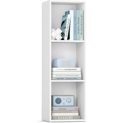 VASAGLE Custos Kollektion Bücherregal, 3-stöckiges Regal, offenes Aufbewahrungsregal, 24 x 30 x 94,8 cm, für Wohnzimmer, Homeoffice, Schlafzimmer, wolkenweiß LBC433W01 VASAGLE Custos Kollektion Bücherregal, 3-stöckiges Regal, offenes Aufbewahrungsregal, 24 x 30 x 94,8 cm, für Wohnzimmer, Homeoffice, Schlafzimmer, wolkenweiß LBC433W01