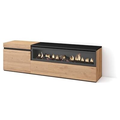 SKRAUT HOME - TV Stand - Eiche - Schwarz - 150x45x35cm SKRAUT HOME - TV Stand - Eiche - Schwarz - 150x45x35cm