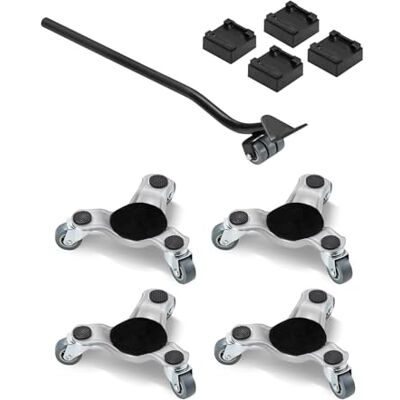 VEVOR Möbelwagen 4er-Set, 158 x 158 x 65 mm, 200 kg Tragkraft, 3-rädriger, Möbelroller aus Stahl mit dreieckiger Lenkrolle, Transportroller für Haushaltsgeräte, Sofa, Kühlschrank VEVOR Möbelwagen 4er-Set, 158 x 158 x 65 mm, 200 kg Tragkraft, 3-rädriger, Möbelroller aus Stahl mit dreieckiger Lenkrolle, Transportroller für Haushaltsgeräte, Sofa, Kühlschrank