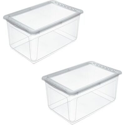 keeeper bea 2x Aufbewahrungsbox mit Air Control System, 59 x 39 x 27 cm, 43 l, Transparent keeeper bea 2x Aufbewahrungsbox mit Air Control System, 59 x 39 x 27 cm, 43 l, Transparent