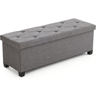 Sweetcrispy Sitzbank mit Stauraum, 110 x 38 x 38 cm, Sitzbank mit Beinen, Klappbare Sitztruhe Sitzhocker, Aufbewahrungsbox mit Deckel, bis 300 kg belastbar, für Wohnzimmer Schlafzimmer Flur, Dunkelgra Sweetcrispy Sitzbank mit Stauraum, 110 x 38 x 38 cm, Sitzbank mit Beinen, Klappbare Sitztruhe Sitzhocker, Aufbewahrungsbox mit Deckel, bis 300 kg belastbar, für Wohnzimmer Schlafzimmer Flur, Dunkelgra