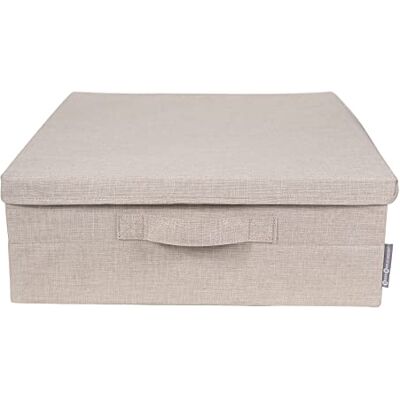 BIGSO BOX OF SWEDEN Unterbett Aufbewahrungsbox – faltbare Box mit Griffen für Decken, Kleidung, Kissen, Spielzeug und mehr – Aufbewahrungslösung aus Polyester und Pappe – beige BIGSO BOX OF SWEDEN Unterbett Aufbewahrungsbox – faltbare Box mit Griffen für Decken, Kleidung, Kissen, Spielzeug und mehr – Aufbewahrungslösung aus Polyester und Pappe – beige