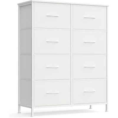 SONGMICS BELLAH Kollektion Kommode, Schrank, Aufbewahrungsschrank, für Schlafzimmer, Flur, Wohnzimmer, Stahl, 8 Schubladen, modern, wolkenweiß-schneeweiß LGS124WH01 SONGMICS BELLAH Kollektion Kommode, Schrank, Aufbewahrungsschrank, für Schlafzimmer, Flur, Wohnzimmer, Stahl, 8 Schubladen, modern, wolkenweiß-schneeweiß LGS124WH01