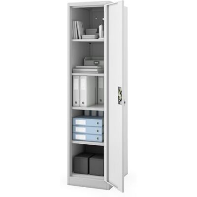 Jan Nowak Aktenschrank Metall abschließbar Büroschrank Dokumentenschrank Stahlschrank Ordnerschrank schmal 185 x 60 x 45 cm, 4 verstellbare Regalböden, Metallschrank Jan Nowak Aktenschrank Metall abschließbar Büroschrank Dokumentenschrank Stahlschrank Ordnerschrank schmal 185 x 60 x 45 cm, 4 verstellbare Regalböden, Metallschrank