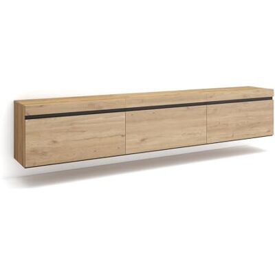 Skraut Home TV-Schrank, Lowboard für Wohnzimmer und Esszimmer 240x45x35 cm Hängend Moderner Stil Eiche Skraut Home TV-Schrank, Lowboard für Wohnzimmer und Esszimmer 240x45x35 cm Hängend Moderner Stil Eiche
