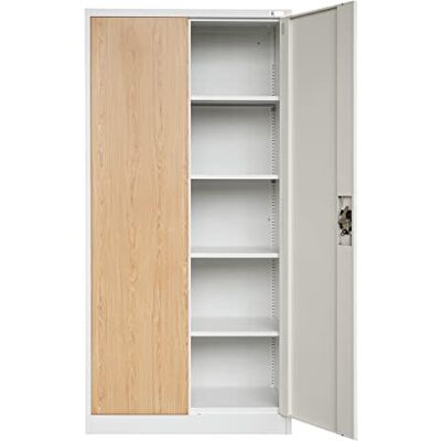 Jan Nowak Aktenschrank C001H Büroschrank Metallschrank Stahlschrank Werkzeugschrank Stahlblech Pulverbeschichtet Flügeltürschrank Abschließbar 195 cm x 90 cm x 40 cm (Weiß-Holzoptik) Jan Nowak Aktenschrank C001H Büroschrank Metallschrank Stahlschrank Werkzeugschrank Stahlblech Pulverbeschichtet Flügeltürschrank Abschließbar 195 cm x 90 cm x 40 cm (Weiß-Holzoptik)