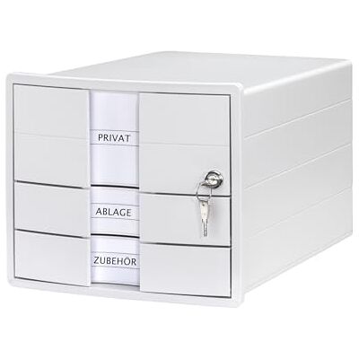 HAN Schubladenbox IMPULS 2.0 abschließbar mit 3 geschlossenen Schubladen für DIN A4/C4 inkl. Beschriftungsschilder, Unterlagenbox, Boden mit Auszugsperre, möbelschonende Gummifüße, 1018-12, weiß HAN Schubladenbox IMPULS 2.0 abschließbar mit 3 geschlossenen Schubladen für DIN A4/C4 inkl. Beschriftungsschilder, Unterlagenbox, Boden mit Auszugsperre, möbelschonende Gummifüße, 1018-12, weiß