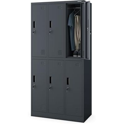 Jan Nowak Schließfachschrank 3B2A Wertfachschrank Metallspind Umkleideschrank 6 Fächer Stahlblech Pulverbeschichtet 185 cm x 90 cm x 45 cm (H x B x T) (Anthrazit) Jan Nowak Schließfachschrank 3B2A Wertfachschrank Metallspind Umkleideschrank 6 Fächer Stahlblech Pulverbeschichtet 185 cm x 90 cm x 45 cm (H x B x T) (Anthrazit)