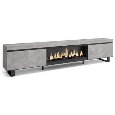 Skraut Home TV-Schrank, Lowboard für Wohnzimmer und Esszimmer 267x57x35 cm Für großformatiges TV Elektrokamin XXL Industriedesign Moderner Stil Zement Skraut Home TV-Schrank, Lowboard für Wohnzimmer und Esszimmer 267x57x35 cm Für großformatiges TV Elektrokamin XXL Industriedesign Moderner Stil Zement