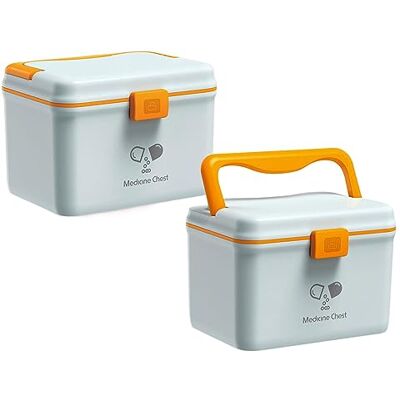 TUKA-i-AKUT 2x 4,8L Medizinbox Zweilagig Portable mit Tragegriff, Medikamentenbox Hausapotheke Box Erste-Hilfe-Box Aufbewahrungsbox Tragbar, Medizinkoffer Multifunktional Outdoor Home, TKD6402 Blau TUKA-i-AKUT 2x 4,8L Medizinbox Zweilagig Portable mit Tragegriff, Medikamentenbox Hausapotheke Box Erste-Hilfe-Box Aufbewahrungsbox Tragbar, Medizinkoffer Multifunktional Outdoor Home, TKD6402 Blau