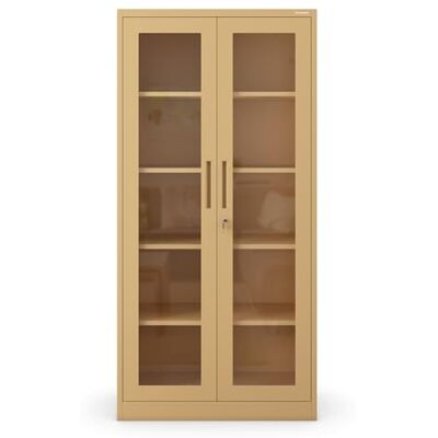 Jan Nowak Metallschrank mit Glasvitrine Aktenschrank Büroschrank Aufbewahrungsschrank 4 verstellbare Fachböden Sicherheitszylinderschloss Pulverbeschichtung 185 cm x 90 cm x 40 cm (Beige) Jan Nowak Metallschrank mit Glasvitrine Aktenschrank Büroschrank Aufbewahrungsschrank 4 verstellbare Fachböden Sicherheitszylinderschloss Pulverbeschichtung 185 cm x 90 cm x 40 cm (Beige)