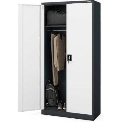Jan Nowak Metallschrank 185 x 90 x 45 cm Büroschrank Abschließbar mit Kleiderstange, Pulverbeschichtung Aufbewahrungsschrank Umkleideschrank Spind Kleiderstange Anthrazit-Weiß Jan Nowak Metallschrank 185 x 90 x 45 cm Büroschrank Abschließbar mit Kleiderstange, Pulverbeschichtung Aufbewahrungsschrank Umkleideschrank Spind Kleiderstange Anthrazit-Weiß