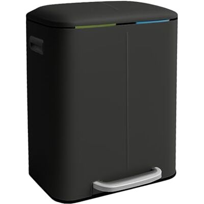 Relaxdays Mülleimer, 2 Fächer, 2X 20 l, entnehmbare Inneneimer, Softclose, Fußpedal, Metall, Mülltrenner Küche, schwarz Relaxdays Mülleimer, 2 Fächer, 2X 20 l, entnehmbare Inneneimer, Softclose, Fußpedal, Metall, Mülltrenner Küche, schwarz