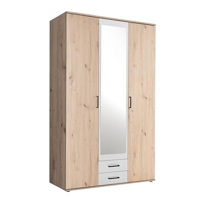 Stella Trading Chicago Eleganter Kleiderschrank mit viel Stauraum Vielseitiger Drehtürenschrank in Artisan Eiche Optik und Absetzungen in Weiß 120 x 197 x 54 cm (B/H/T) Stella Trading Chicago Eleganter Kleiderschrank mit viel Stauraum Vielseitiger Drehtürenschrank in Artisan Eiche Optik und Absetzungen in Weiß 120 x 197 x 54 cm (B/H/T)