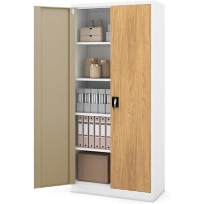 Jan Nowak Aktenschrank Metall 90x40x195 cm abschließbarer Stahlschrank mit verstellbaren Böden und großer Fassungs- kapazität Büroschrank für Ordner und Dokumente Jan Nowak Aktenschrank Metall 90x40x195 cm abschließbarer Stahlschrank mit verstellbaren Böden und großer Fassungs- kapazität Büroschrank für Ordner und Dokumente
