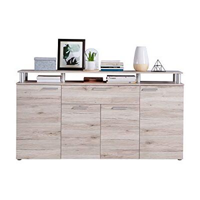 Forte Pablo Kommode mit 4 Türen und 1 Schublade, Holzwerkstoff, 59,9 x 90 x 169,3 cm Forte Pablo Kommode mit 4 Türen und 1 Schublade, Holzwerkstoff, 59,9 x 90 x 169,3 cm