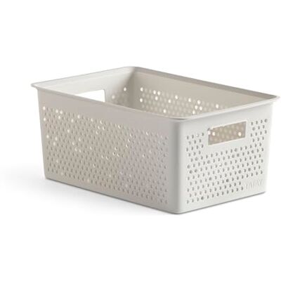 TATAY Aufbewahrungsbox 4L Bohol Organizer-Box Optimale Belüftung Stapelbares Modulares System Integrierte Griffe BPA-freier Recycling-Kunststoff 17,5x27x11,5 cm, Weiß TATAY Aufbewahrungsbox 4L Bohol Organizer-Box Optimale Belüftung Stapelbares Modulares System Integrierte Griffe BPA-freier Recycling-Kunststoff 17,5x27x11,5 cm, Weiß