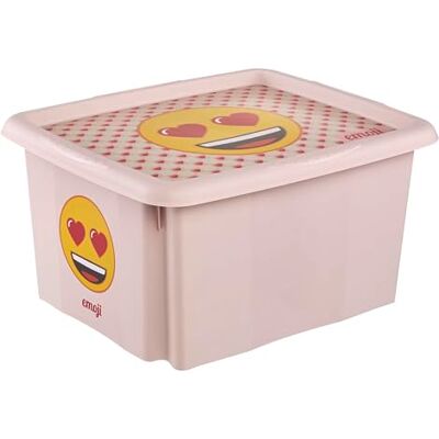 keeeper karolina Aufbewahrungsbox mit Deckel, 30 l, Dreh- und stapelbar, Design: Emoji Hearts, Für Kinder, Pink (Nordic Pink) keeeper karolina Aufbewahrungsbox mit Deckel, 30 l, Dreh- und stapelbar, Design: Emoji Hearts, Für Kinder, Pink (Nordic Pink)