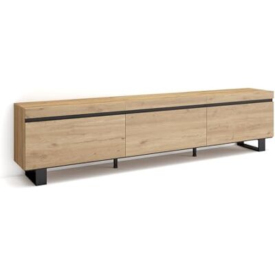 Skraut Home TV-Schrank, Lowboard für Wohnzimmer und Esszimmer 240x57x35 cm Industriedesign Moderner Stil Eiche Skraut Home TV-Schrank, Lowboard für Wohnzimmer und Esszimmer 240x57x35 cm Industriedesign Moderner Stil Eiche