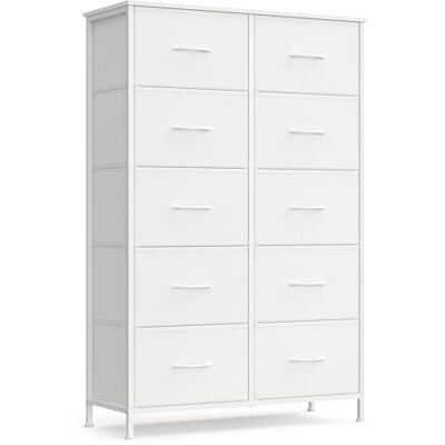 SONGMICS BELLAH Kollektion Kommode, Schrank, Aufbewahrungsschrank, für Schlafzimmer, Flur, Wohnzimmer, Stahl, 10 Schubladen, modern, wolkenweiß-schneeweiß LGS125WH01 SONGMICS BELLAH Kollektion Kommode, Schrank, Aufbewahrungsschrank, für Schlafzimmer, Flur, Wohnzimmer, Stahl, 10 Schubladen, modern, wolkenweiß-schneeweiß LGS125WH01