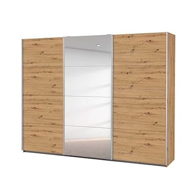 Rauch Möbel Caracas, Kleiderschrank mit Schwebetüren für Schlafzimmer, Kinderzimmer, Flur 3-türig, mit Spiegel, Zubehör Premium, inkl. Soft-Close-Funktion, Farbe Eiche Artisan, Holz, Breite 271 cm Rauch Möbel Caracas, Kleiderschrank mit Schwebetüren für Schlafzimmer, Kinderzimmer, Flur 3-türig, mit Spiegel, Zubehör Premium, inkl. Soft-Close-Funktion, Farbe Eiche Artisan, Holz, Breite 271 cm