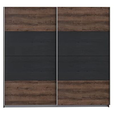 Forte DREAMER Schrank 220, Kleiderschrank, Schwebetürenschrank Schlafzimmer 2-türig Einlegeböden Kleiderstange, Dunkel Holzdekor: Schwarz Eiche / Schlammeiche, 220 cm breit x 210 cm hoch x 61 cm tief Forte DREAMER Schrank 220, Kleiderschrank, Schwebetürenschrank Schlafzimmer 2-türig Einlegeböden Kleiderstange, Dunkel Holzdekor: Schwarz Eiche / Schlammeiche, 220 cm breit x 210 cm hoch x 61 cm tief