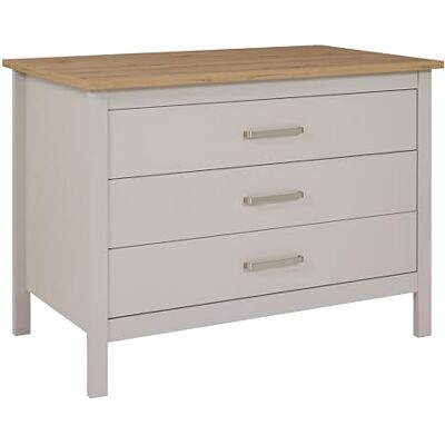 Inter Link Kücheninsel Mittelinsel Arbeitsplatte Küchenschrank mit 3 Schubladen Melaminbeschichtet L: 124cm H: 91,5 cm T: 75 cm Piazza Crema Kaschmir Eiche Artisan Inter Link Kücheninsel Mittelinsel Arbeitsplatte Küchenschrank mit 3 Schubladen Melaminbeschichtet L: 124cm H: 91,5 cm T: 75 cm Piazza Crema Kaschmir Eiche Artisan
