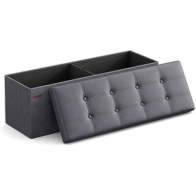 SONGMICS LSF070G01 Sitztruhe, Sitzbank, Holzwerkstoff, Dunkelgrau, 110 x 38 x 38 cm SONGMICS LSF070G01 Sitztruhe, Sitzbank, Holzwerkstoff, Dunkelgrau, 110 x 38 x 38 cm