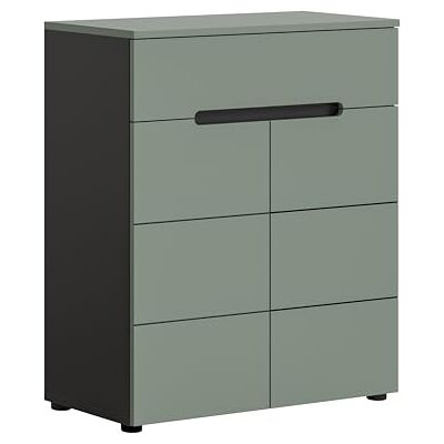 xonox.home Schuhkommode Canu 80x94x37 cm in Korpus Basalt grau Nb. und Front Smoke Green Nb. Schuhschrank Kommode Highboard Stauraumschrank zeitlos & praktisch xonox.home Schuhkommode Canu 80x94x37 cm in Korpus Basalt grau Nb. und Front Smoke Green Nb. Schuhschrank Kommode Highboard Stauraumschrank zeitlos & praktisch