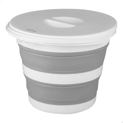 AKTIVE 5 Liter Falteimer, Rundformat, Ø25x20 cm, mit Deckel und Sicherheitsverschluss, kompakt zusammenfaltbar, BPA-frei, tragbare Aufbewahrungsbox, für Zuhause, Camping und Picknick (63116) AKTIVE 5 Liter Falteimer, Rundformat, Ø25x20 cm, mit Deckel und Sicherheitsverschluss, kompakt zusammenfaltbar, BPA-frei, tragbare Aufbewahrungsbox, für Zuhause, Camping und Picknick (63116)