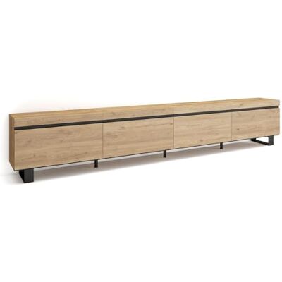 Skraut Home TV-Schrank, Lowboard für Wohnzimmer und Esszimmer 320x57x35 cm Für großformatiges TV Industriedesign Moderner Stil Eiche Skraut Home TV-Schrank, Lowboard für Wohnzimmer und Esszimmer 320x57x35 cm Für großformatiges TV Industriedesign Moderner Stil Eiche
