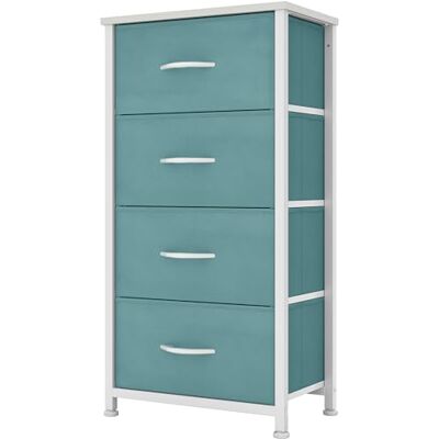 YITAHOME Kommode,Kommode mit 4 Schubladen,Schrank,Stoffschubladen mit Griffen,Metallgestell,Dauerhaft,Grün YITAHOME Kommode,Kommode mit 4 Schubladen,Schrank,Stoffschubladen mit Griffen,Metallgestell,Dauerhaft,Grün