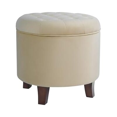 HomePop Samt Stauraum Ottomane mit Deckel Fußbank Aufbewahrungsbox Ottomane mit Stauraum für Wohnzimmer und Schlafzimmer Dekorative Heimmöbel, Crème HomePop Samt Stauraum Ottomane mit Deckel Fußbank Aufbewahrungsbox Ottomane mit Stauraum für Wohnzimmer und Schlafzimmer Dekorative Heimmöbel, Crème