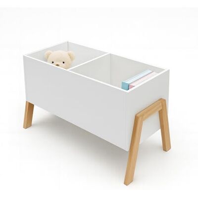 Relaxdays Bücherregal Kinder, 2 offene Fächer, Spielzeug & Bücher, Spielzeugregal HBT: 40 x 66,5 x 34,5 cm, weiß/Natur Relaxdays Bücherregal Kinder, 2 offene Fächer, Spielzeug & Bücher, Spielzeugregal HBT: 40 x 66,5 x 34,5 cm, weiß/Natur