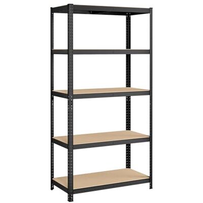 SONGMICS Regal mit 5 Ebenen, 50 x 100 x 200 cm, Kapazität 600 kg, verstellbare Bretter, Industriestil, für Küche, Wohnzimmer, Schwarz GLR050B01 SONGMICS Regal mit 5 Ebenen, 50 x 100 x 200 cm, Kapazität 600 kg, verstellbare Bretter, Industriestil, für Küche, Wohnzimmer, Schwarz GLR050B01