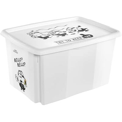 keeeper karolina Aufbewahrungsbox mit Deckel, 45 l, Dreh- und stapelbar, Design: Minions, Bello, Für Kinder, Weiß keeeper karolina Aufbewahrungsbox mit Deckel, 45 l, Dreh- und stapelbar, Design: Minions, Bello, Für Kinder, Weiß