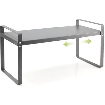 Cozary Erweiterbares Schrankregal (37-63 cm), Küchenregal, Robustes Metall-Gewürzregal, Langlebiges, Regal Stehend für Schrank, Küche, Arbeitsplatte, Aufbewahrung, Regal, Bad & Büro, Grau Cozary Erweiterbares Schrankregal (37-63 cm), Küchenregal, Robustes Metall-Gewürzregal, Langlebiges, Regal Stehend für Schrank, Küche, Arbeitsplatte, Aufbewahrung, Regal, Bad & Büro, Grau