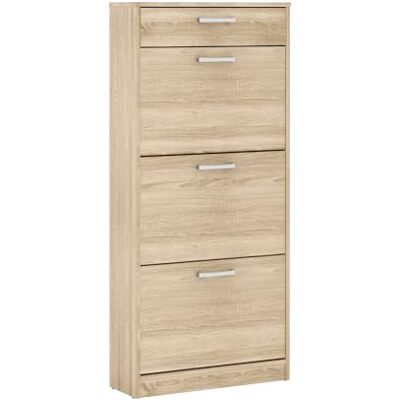 Forte NIKO Schuhschrank 60, Skandi-Schrank, 3 Kippfächer, 1 Schublade, Holzwerkstoff, Flur, Abstellraum, Sonoma Eiche Holzdekor, 58,2 cm breit x 127,7 cm hoch x 20,4 cm tief Forte NIKO Schuhschrank 60, Skandi-Schrank, 3 Kippfächer, 1 Schublade, Holzwerkstoff, Flur, Abstellraum, Sonoma Eiche Holzdekor, 58,2 cm breit x 127,7 cm hoch x 20,4 cm tief