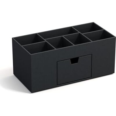 BIGSO BOX OF SWEDEN BIGSO VENDELA Schreibtisch Organizer mit 7 Fächern und Schublade – Ablagebox aus Faserplatte und Papier – Schreibtischset für Büromaterial – dunkelgrau BIGSO BOX OF SWEDEN BIGSO VENDELA Schreibtisch Organizer mit 7 Fächern und Schublade – Ablagebox aus Faserplatte und Papier – Schreibtischset für Büromaterial – dunkelgrau