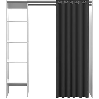 Symbiosis Schrank, Schrank Schlafzimmer Tom Weiß mit grauen Vorhang Mäuse, Weiß/Anthrazit, 182 x 123 x 50 cm Symbiosis Schrank, Schrank Schlafzimmer Tom Weiß mit grauen Vorhang Mäuse, Weiß/Anthrazit, 182 x 123 x 50 cm
