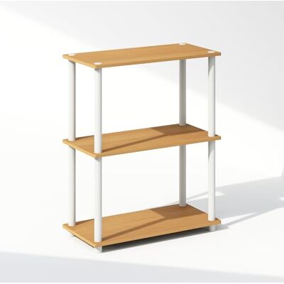 Furinno Turn-N-Tube 3-stufiges, kompaktes Mehrzweck-Präsentationsregal, Regaleinheit, Bücherregal, Buche/Weiß Furinno Turn-N-Tube 3-stufiges, kompaktes Mehrzweck-Präsentationsregal, Regaleinheit, Bücherregal, Buche/Weiß