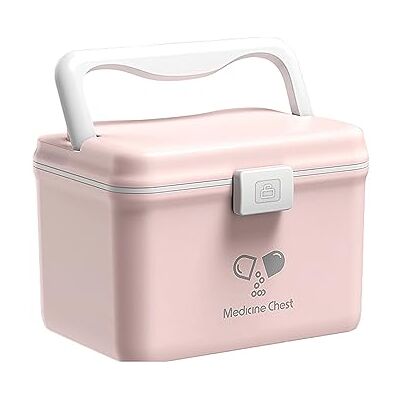 TUKA-i-AKUT 4,8L Medizinbox Zweilagig Portable mit Tragegriff, Medikamentenbox Hausapotheke Box Erste-Hilfe-Box Aufbewahrungsbox Tragbar, Multifunktionaler Medizinkoffer Outdoor Home, TKD6402 Pink TUKA-i-AKUT 4,8L Medizinbox Zweilagig Portable mit Tragegriff, Medikamentenbox Hausapotheke Box Erste-Hilfe-Box Aufbewahrungsbox Tragbar, Multifunktionaler Medizinkoffer Outdoor Home, TKD6402 Pink