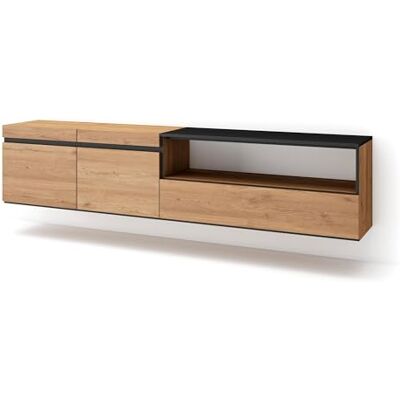 SKRAUT HOME - TV-Wandschrank Eiche - Eichenfinish - Wandmontage - TV-Ständer SKRAUT HOME - TV-Wandschrank Eiche - Eichenfinish - Wandmontage - TV-Ständer