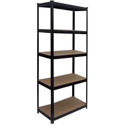 Relaxdays Schwerlastregal, HxBxT: 150 x 75 x 30 cm, 875 kg, 5 Ebenen, Lagerregal Keller, zum Stecken, schwarz/braun Relaxdays Schwerlastregal, HxBxT: 150 x 75 x 30 cm, 875 kg, 5 Ebenen, Lagerregal Keller, zum Stecken, schwarz/braun