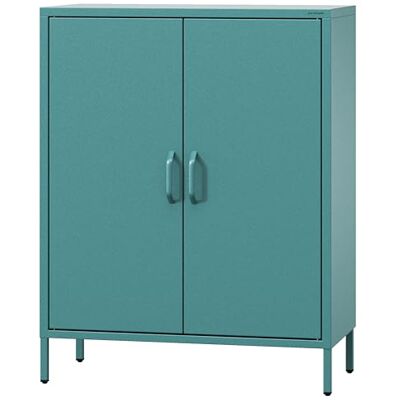 Jan Nowak Sideboard aus Metall, Kommode Glitzernd mit Doppeltür VITO Magnetverschluss, Verstellbare Einlegeböden Highboard Wohnzimmer, Flur, Industriedesign 80 x 101,5 x 40 cm Marine Jan Nowak Sideboard aus Metall, Kommode Glitzernd mit Doppeltür VITO Magnetverschluss, Verstellbare Einlegeböden Highboard Wohnzimmer, Flur, Industriedesign 80 x 101,5 x 40 cm Marine